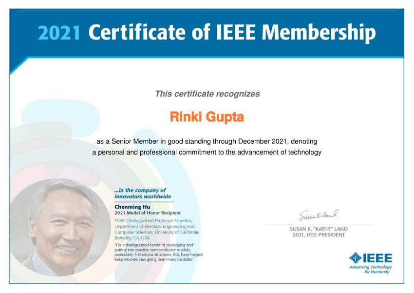 (PDF) Certificate of IEEE Membership