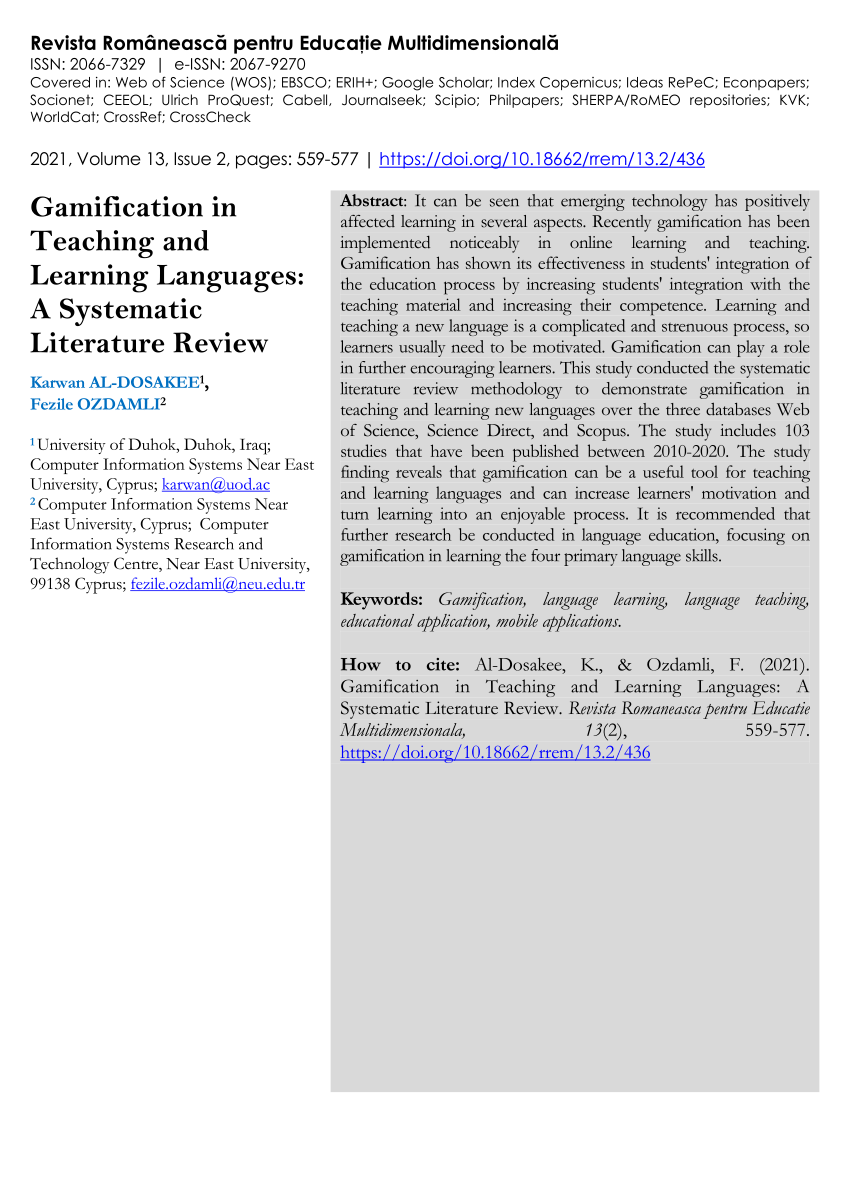 literature review on gamification