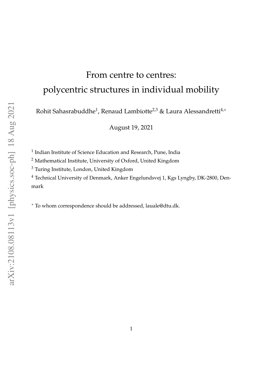 Zoom ind en sælger Gentleman PDF) From centre to centres: polycentric structures in individual mobility