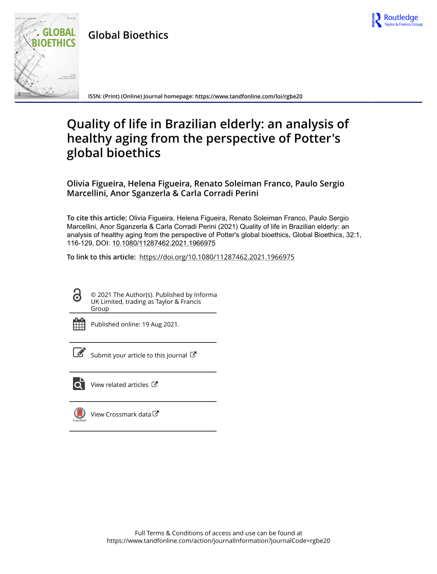 PDF) Differences in quality of life among older adults in Brazil