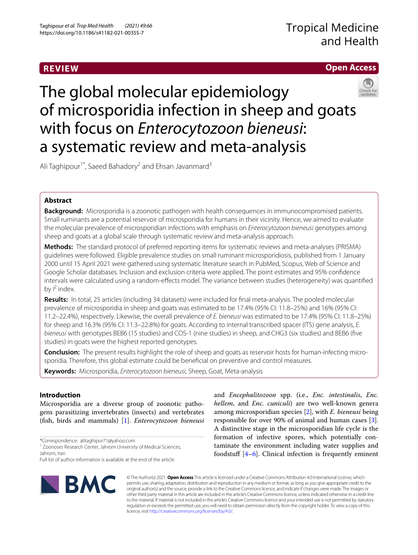 PDF) The global molecular epidemiology of microsporidia infection 