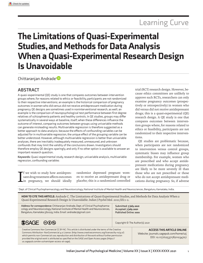 quasi experimental research paper pdf