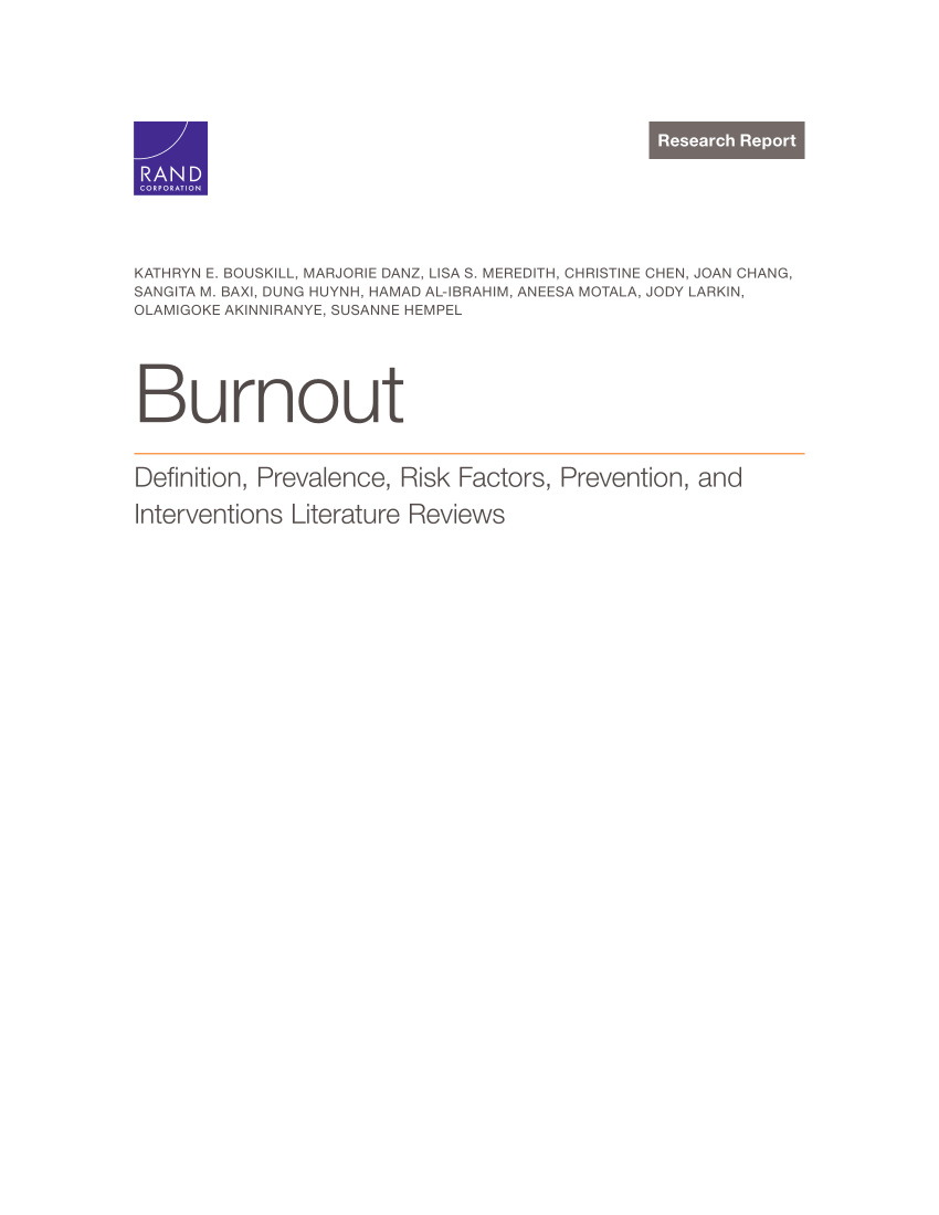 literature review burnout