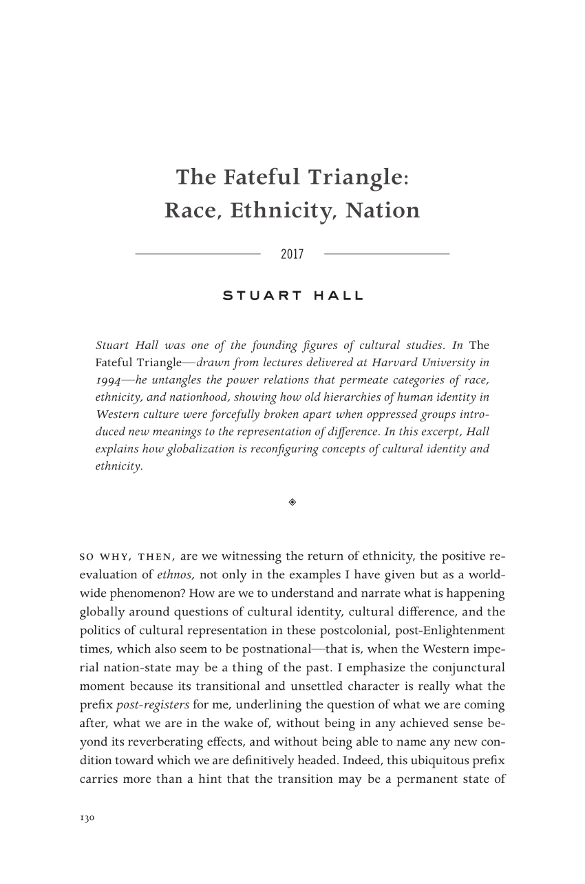 (PDF) The Fateful Triangle Race, Ethnicity, Nation (2017)