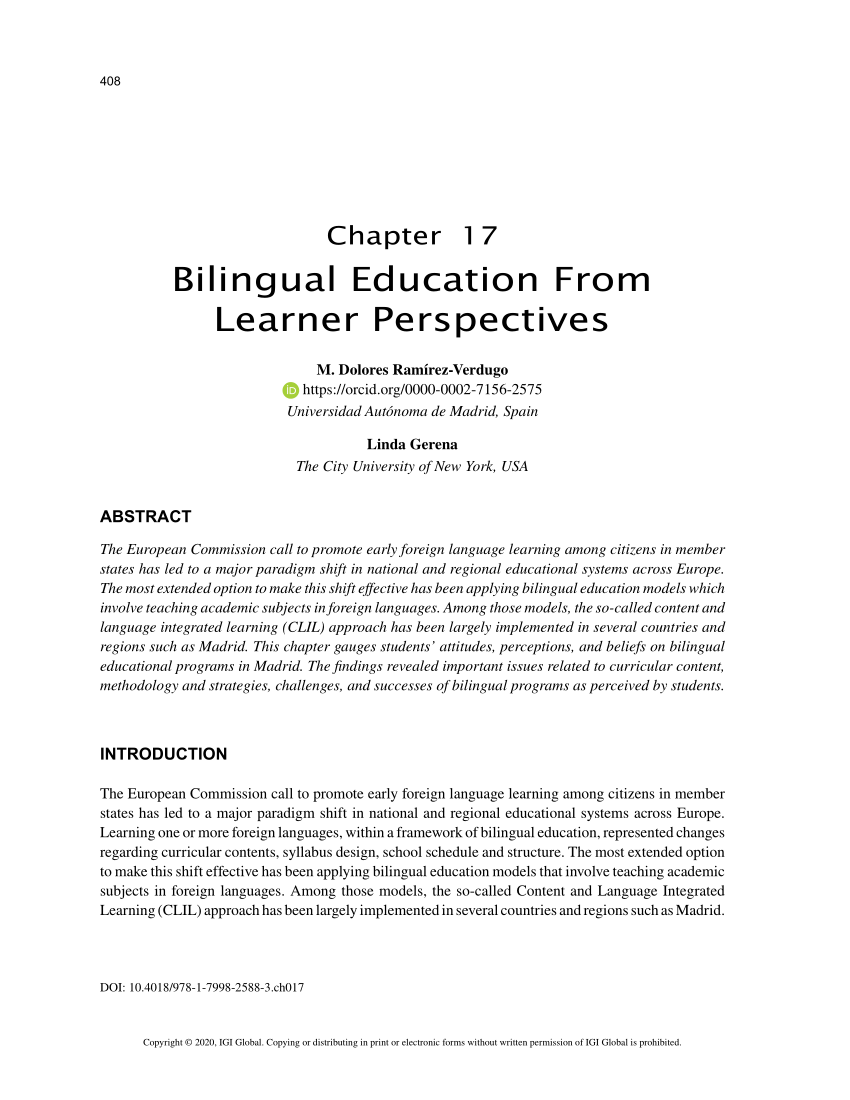 bilingual education thesis statement