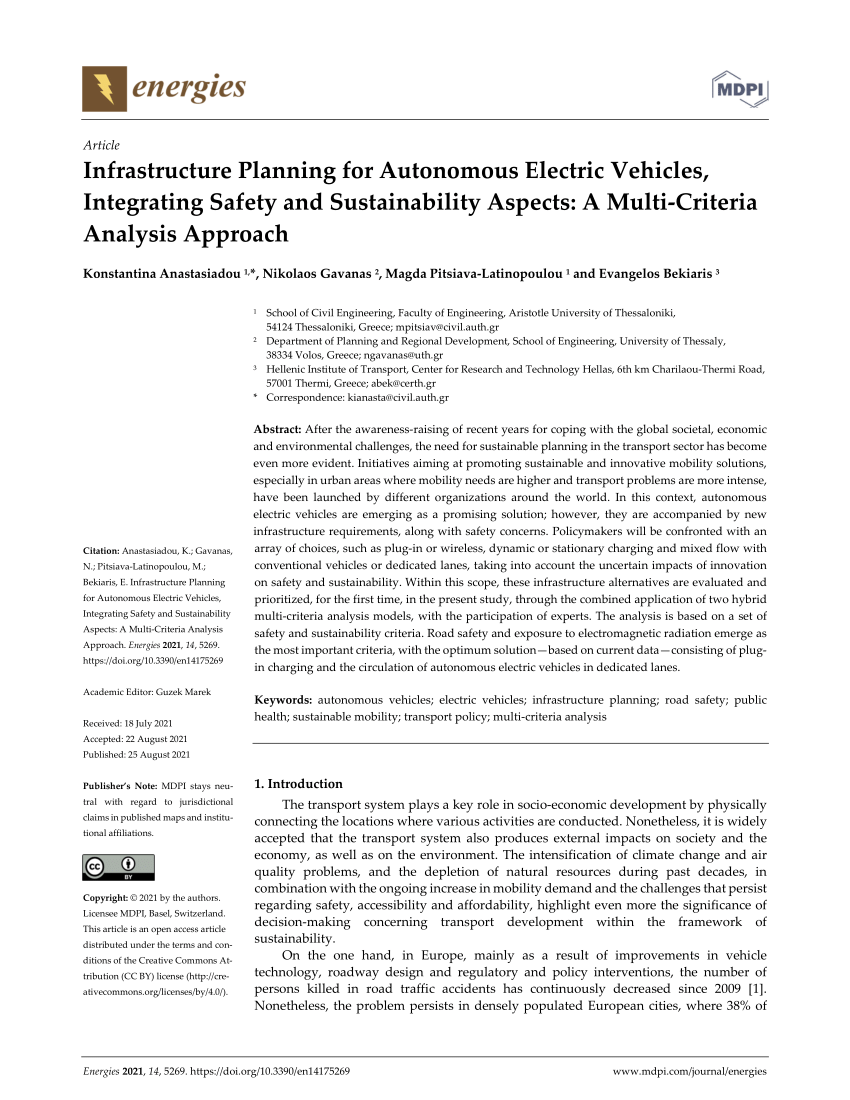 (PDF) Infrastructure Planning for Autonomous Electric Vehicles