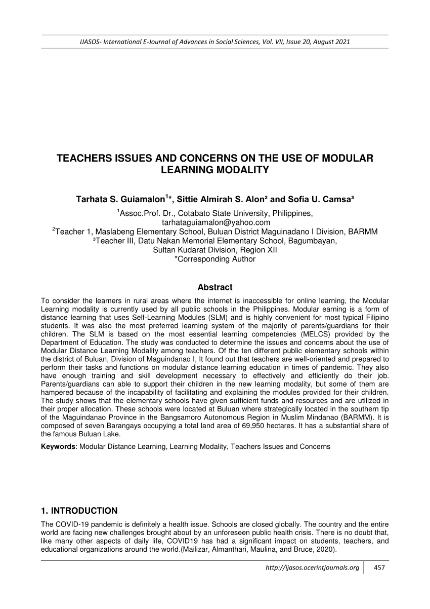 examples of research title about modular learning