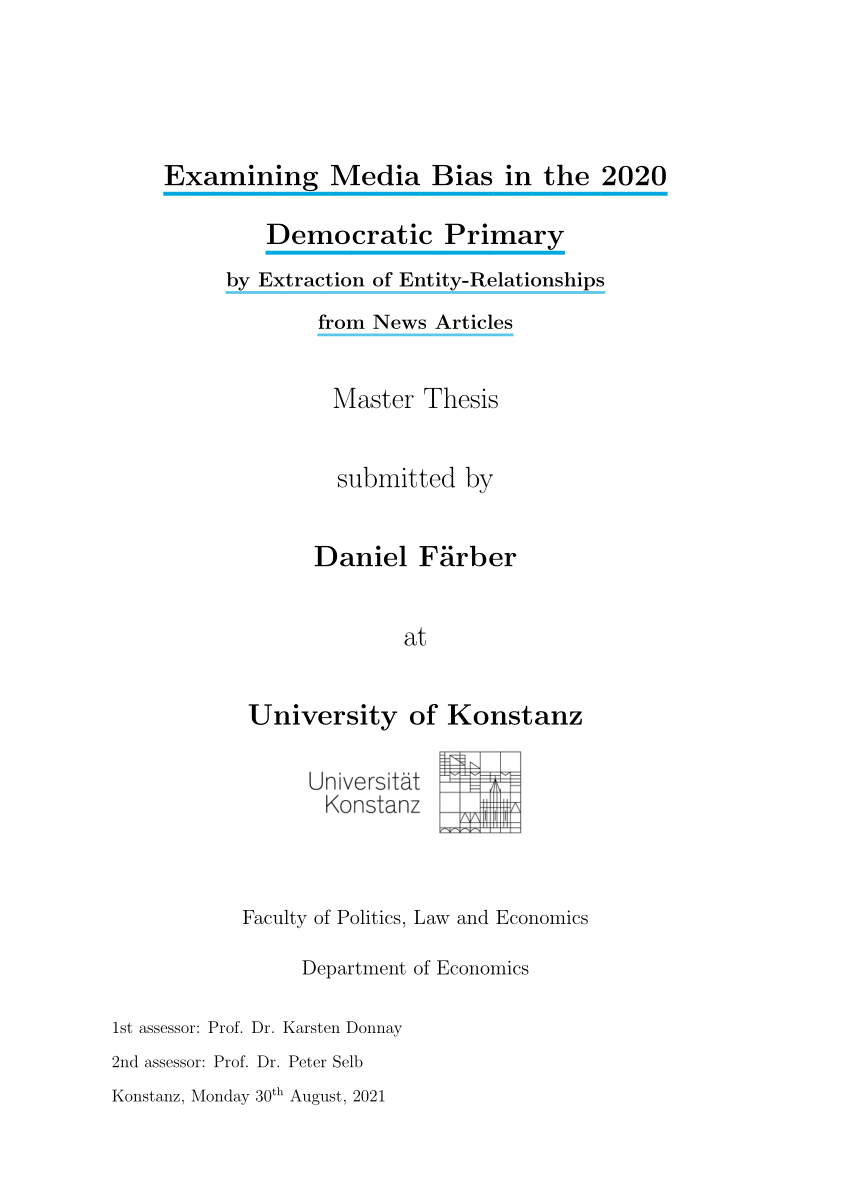 (PDF) Examining Media Bias in the 2020 Democratic Primary by Extraction