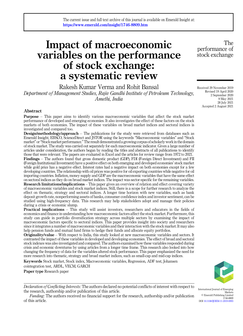 research paper on macroeconomic variables