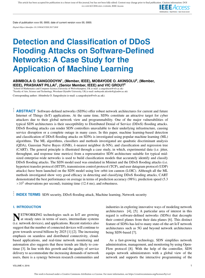 PDF) Detection and Classification of DDoS Flooding Attacks on 