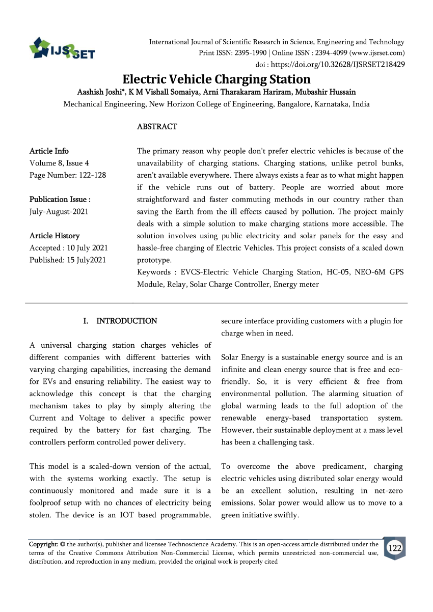 (PDF) Electric Vehicle Charging Station