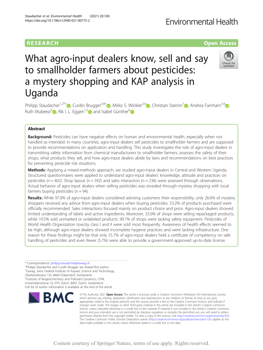 What changed when Ugandan farmers rated input quality and local vendor  services