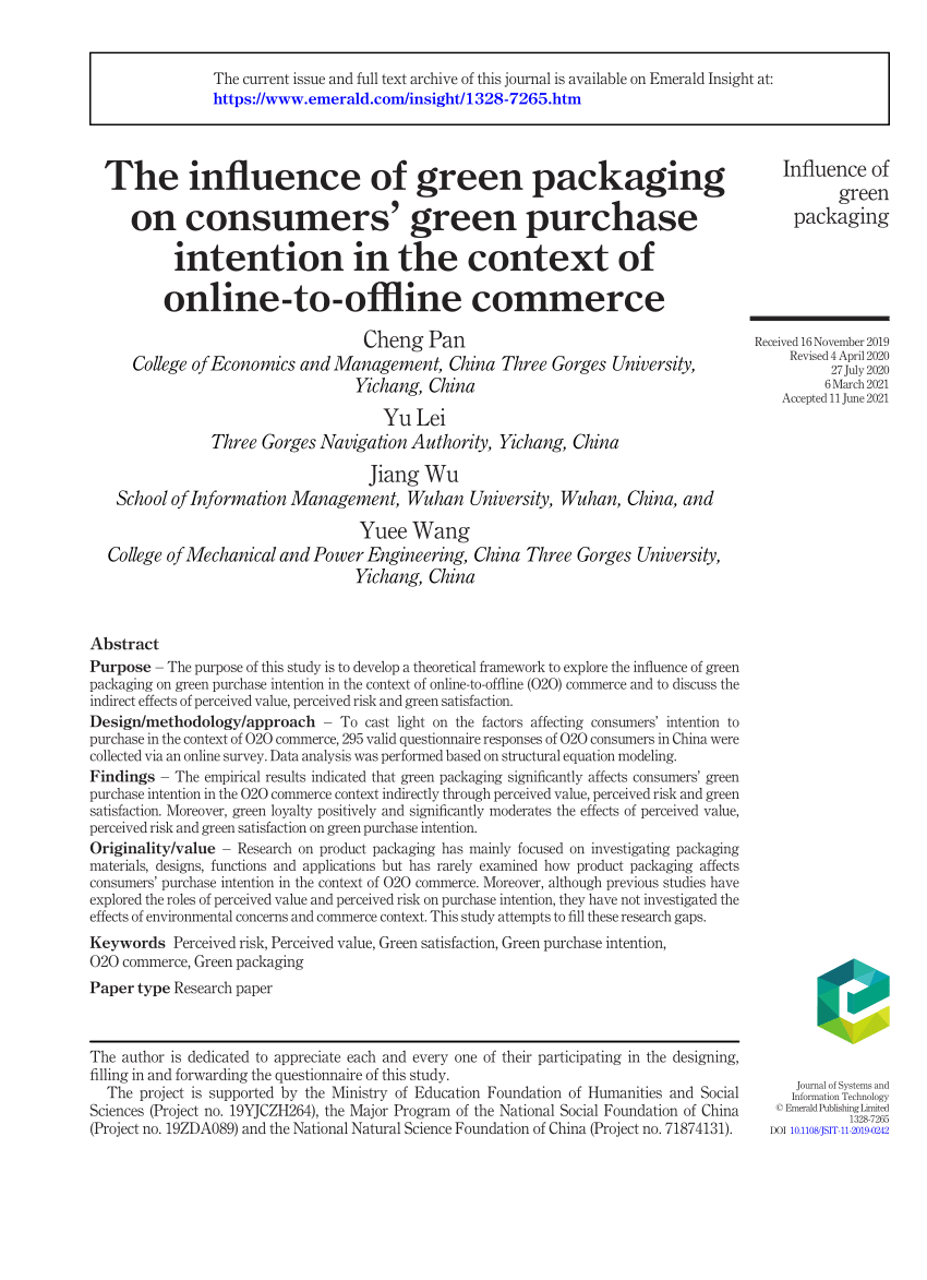 green packaging research paper