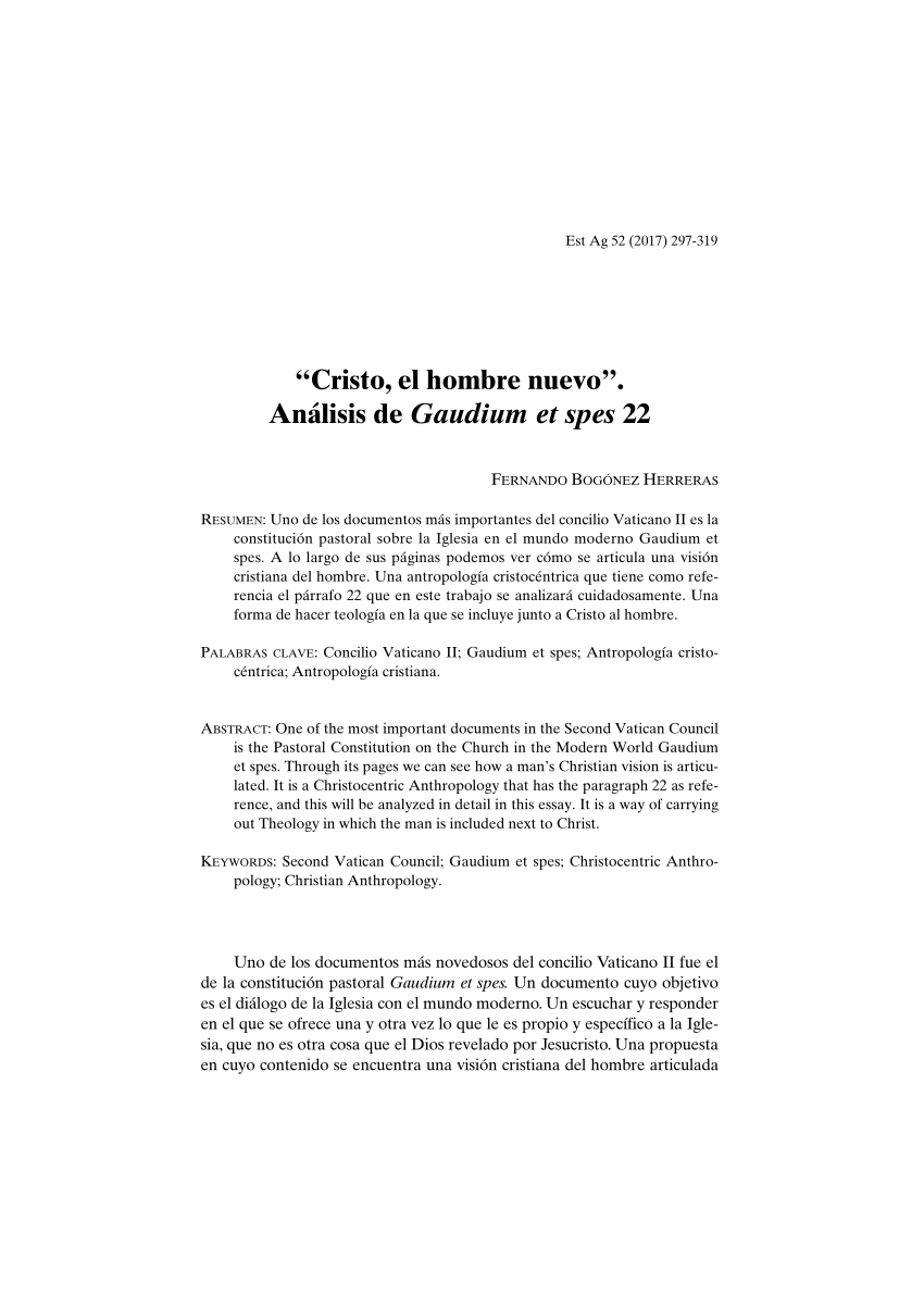 PDF) Significado Teológico de la Libertad en la Constitución Pastoral Gaudium  et Spes del Concilio Vaticano II.