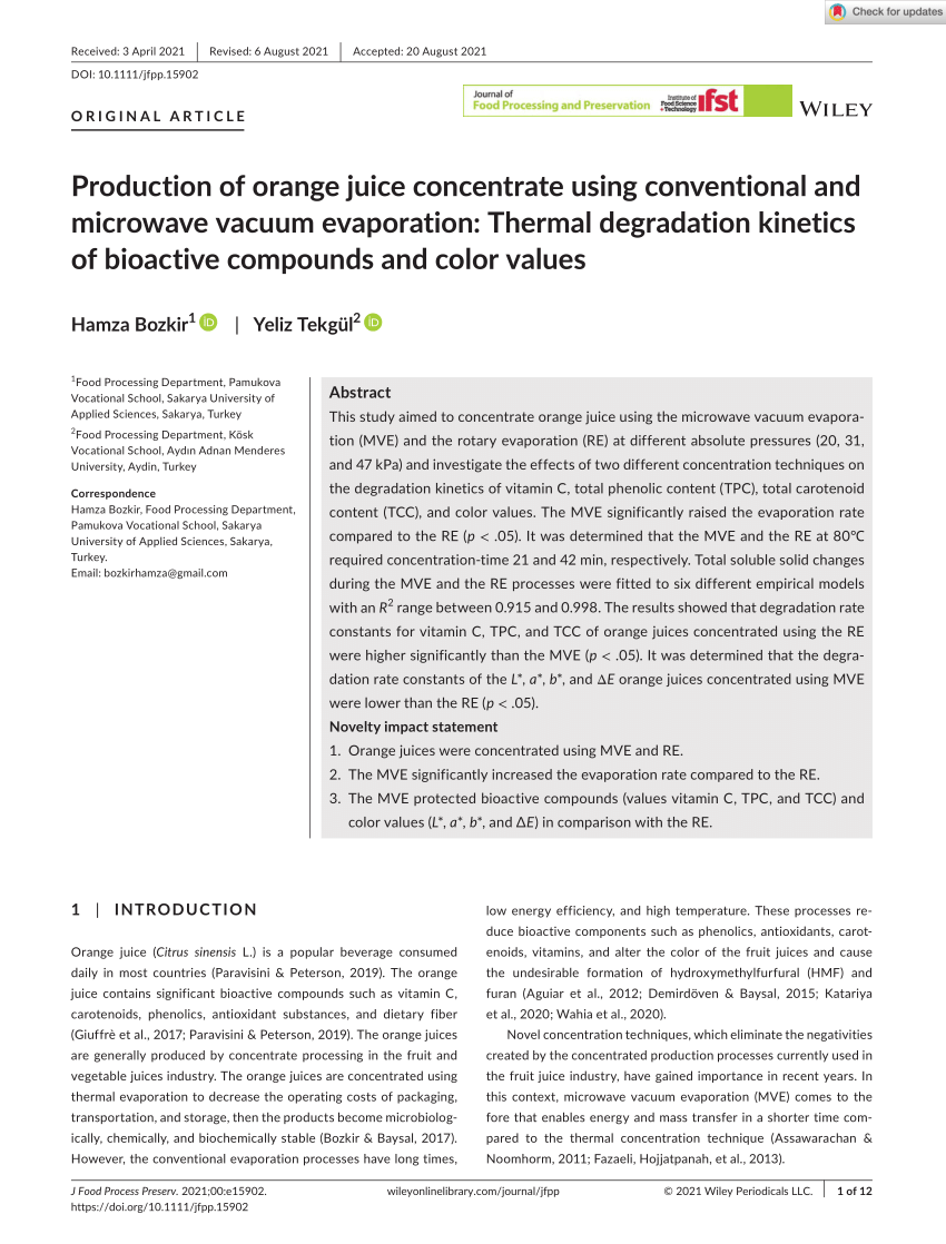Storage effects on the quality quartet of orange juice submitted to  moderate thermosonication: Predictive modeling and odor fingerprinting  approach - ScienceDirect