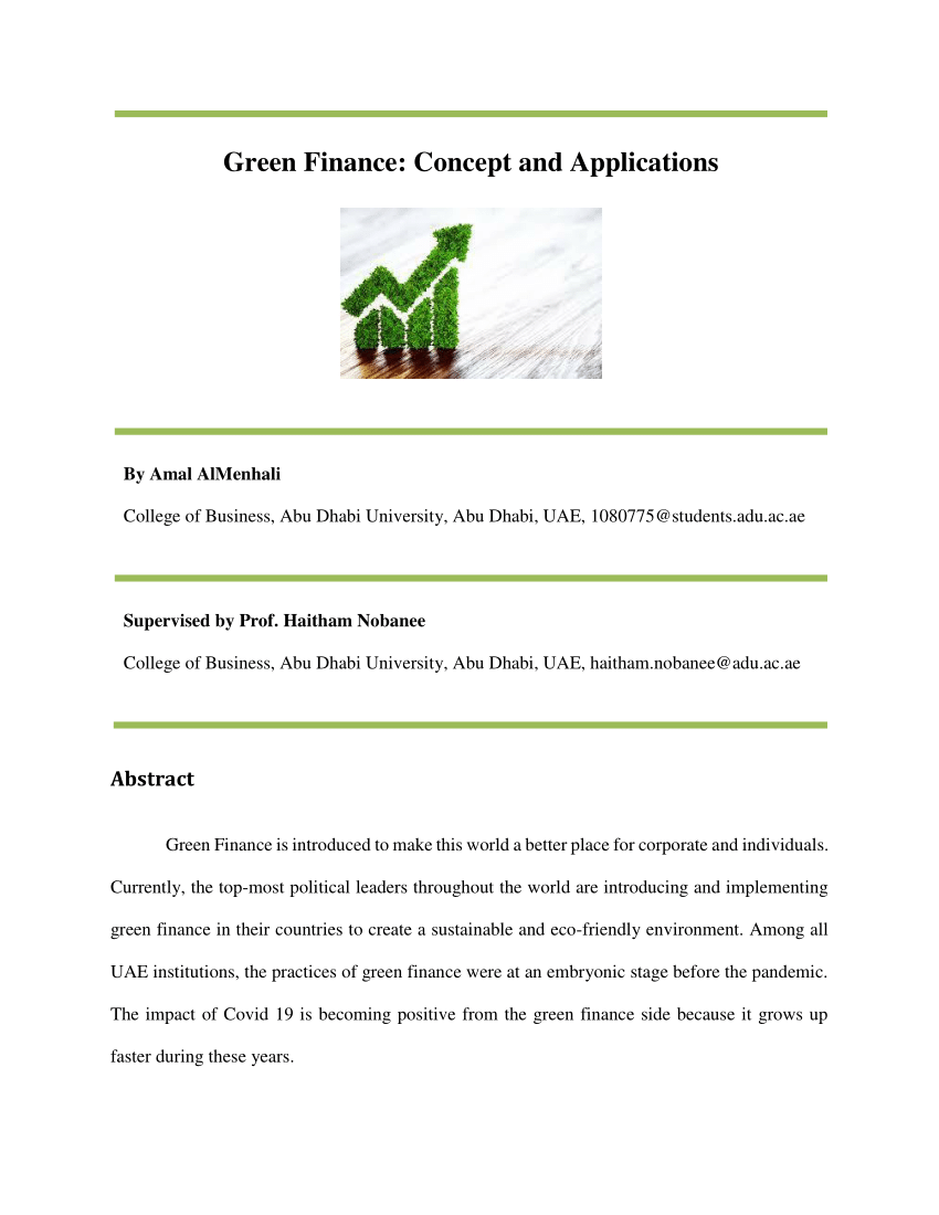 research paper on green finance in india