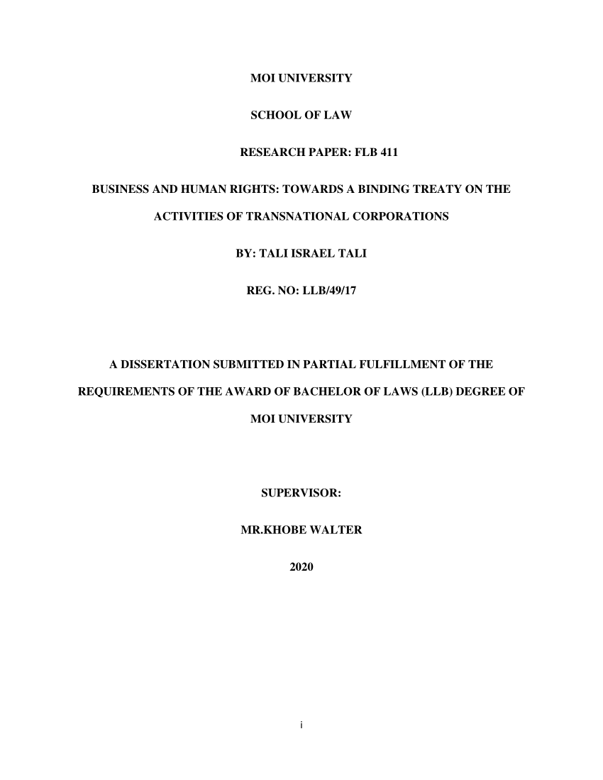 business and human rights dissertation
