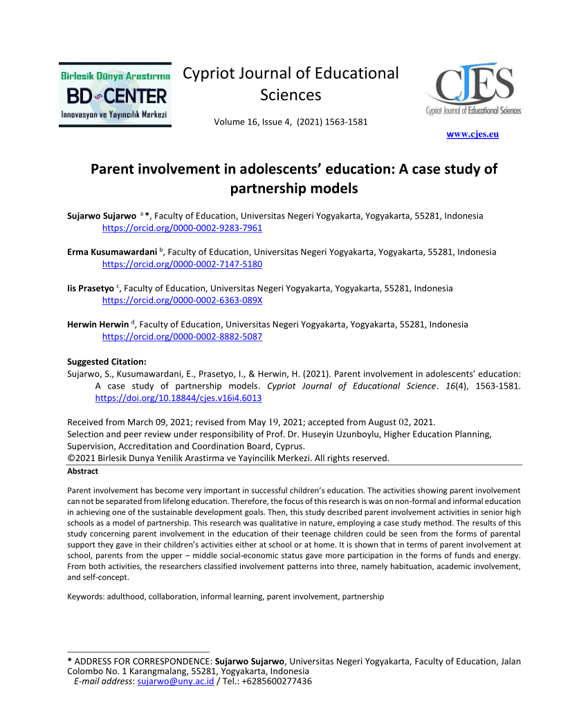 PDF) Parental involvement, engagement and partnership in their children's  learning during the primary school years Part 2 (A) Case Studies & 2 (B)  Oral Language Workshops Background  .. 005