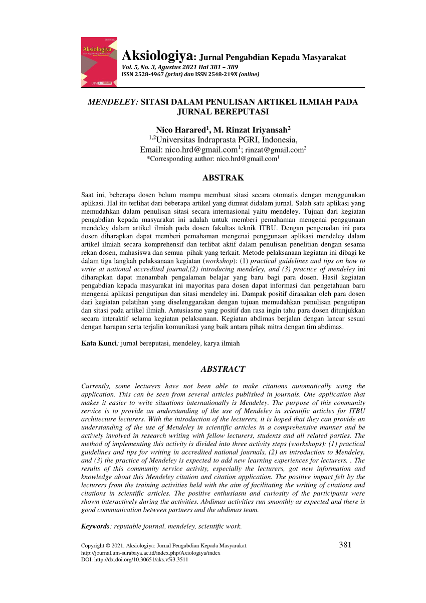 Pdf Mendeley Sitasi Dalam Penulisan Artikel Ilmiah Pada Jurnal Hot Sex Picture 1296