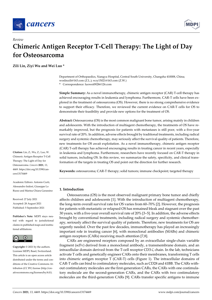 PDF) Chimeric Antigen Receptor T-Cell Therapy: The Light of Day 