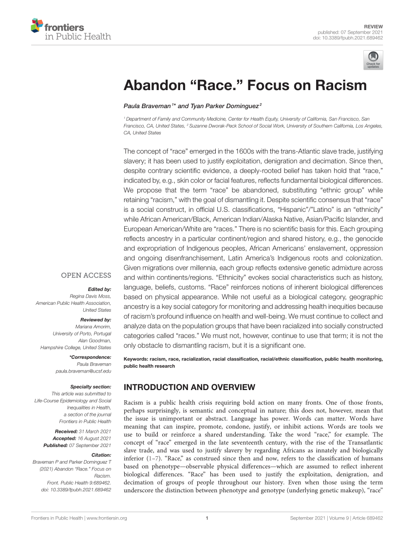 Pdf Abandon Race Focus On Racism