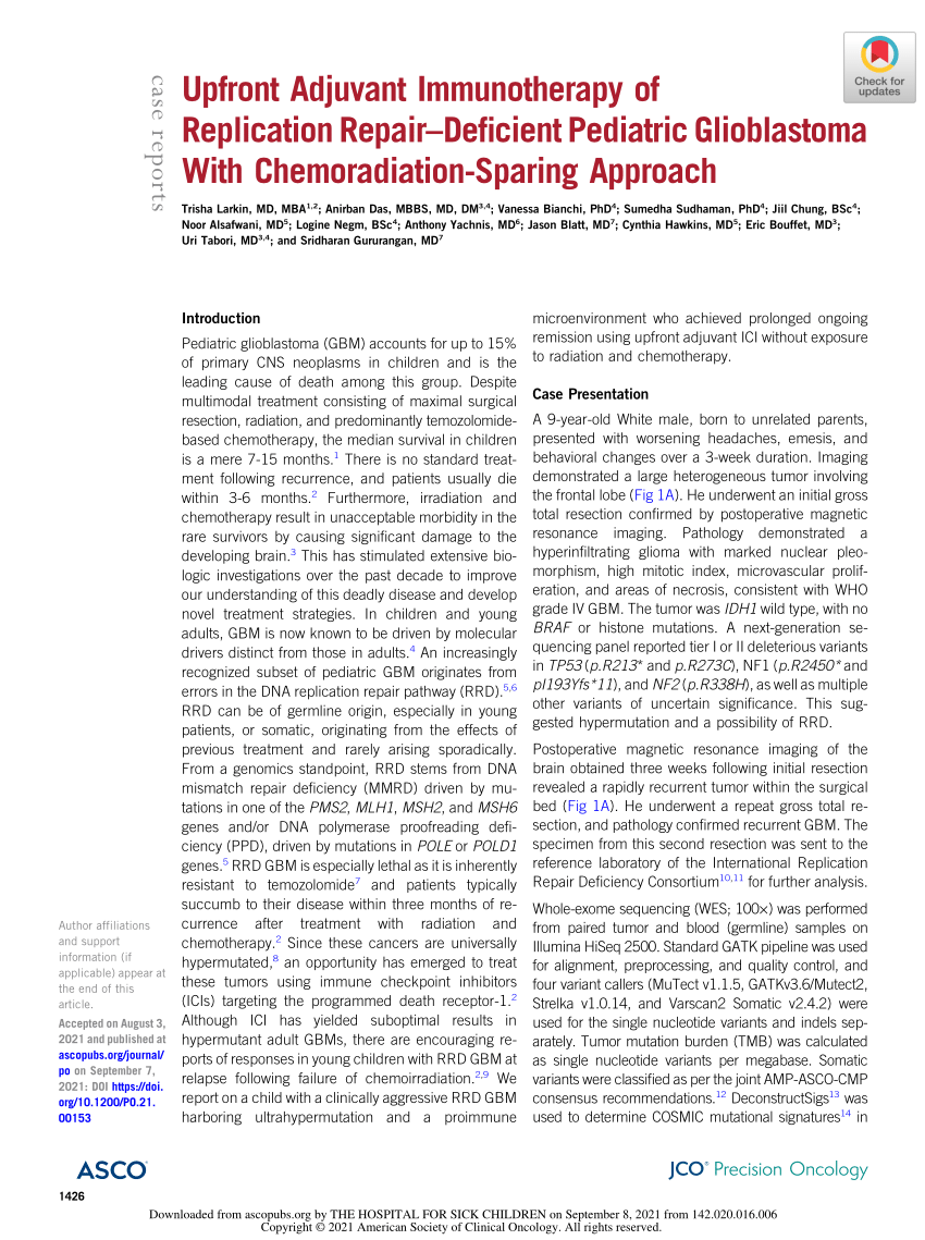 (PDF) Upfront Adjuvant Immunotherapy of Replication RepairDeficient