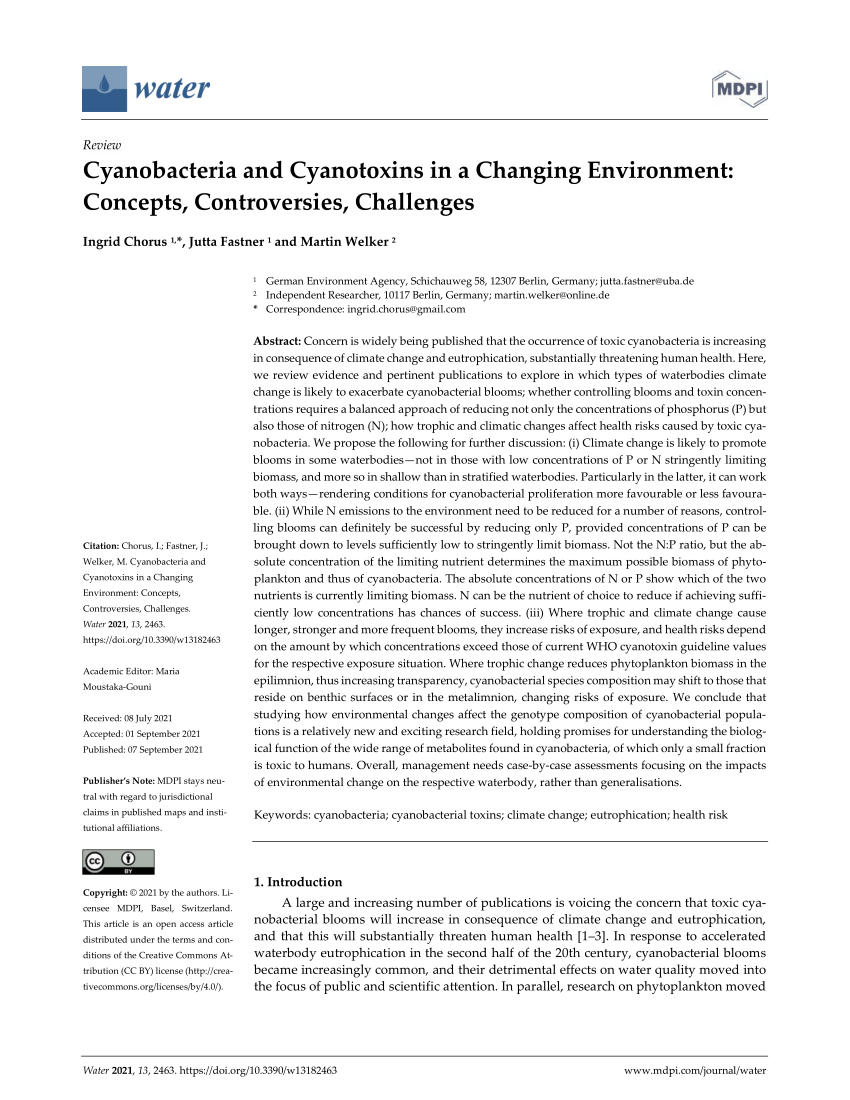 PDF) Cyanobacteria and Cyanotoxins in a Changing Environment Concepts, Controversies, Challenges pic