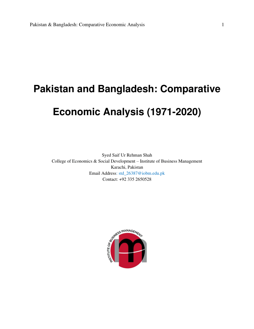 comparative economic development pakistan and bangladesh case study