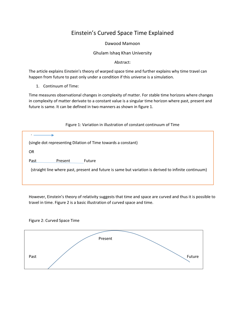 (PDF) Einstein's Curved Space Time Explained