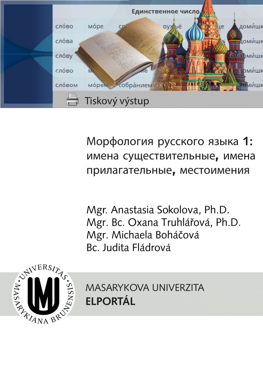 PDF) Морфология русского языка 1: имена существительные имена  прилагательные местоимения