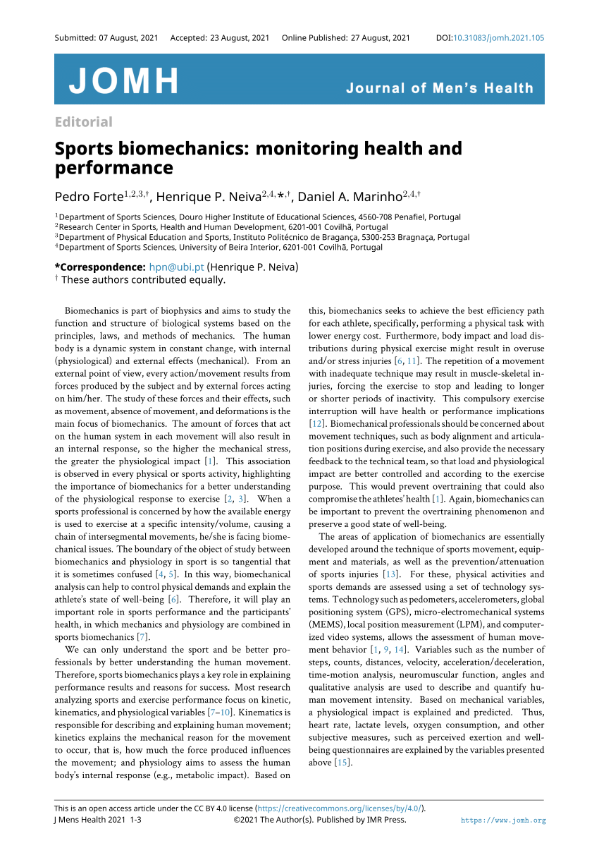 sports biomechanics research papers