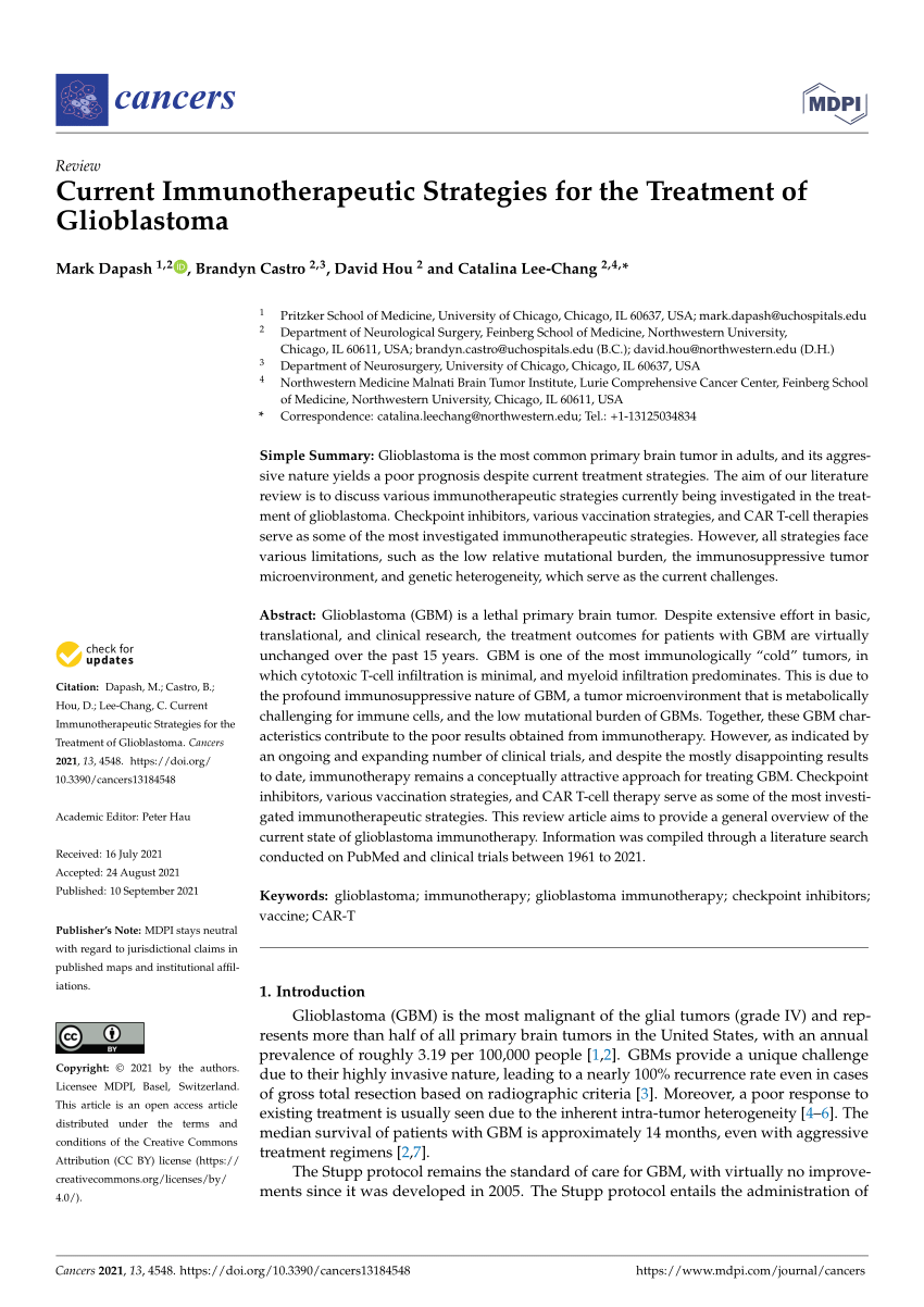 (PDF) Current Immunotherapeutic Strategies for the Treatment of