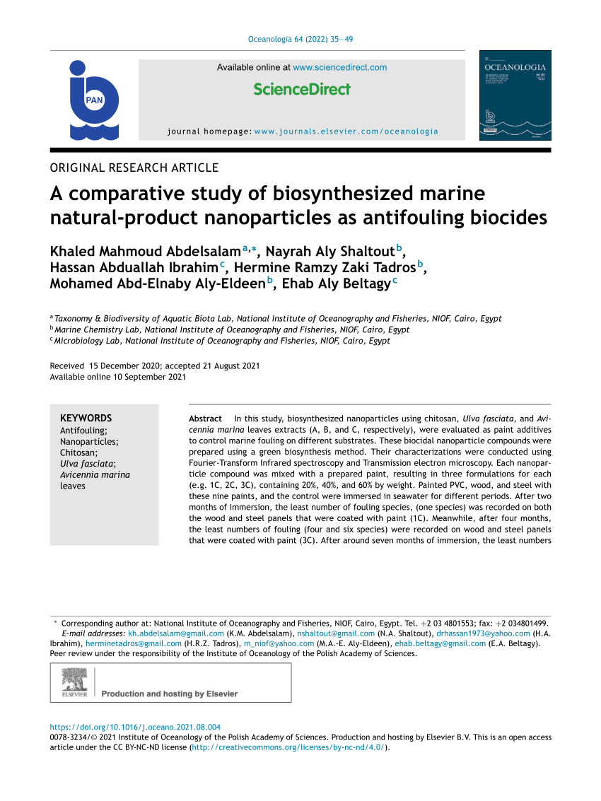 PDF) A comparative study of biosynthesized marine natural-product 