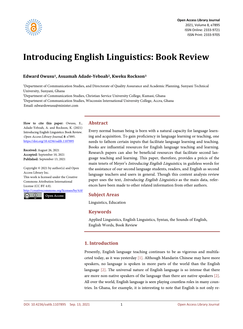 book reviews in linguistics