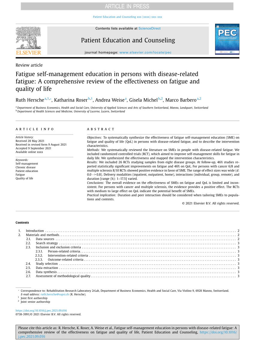 literature review on fatigue management