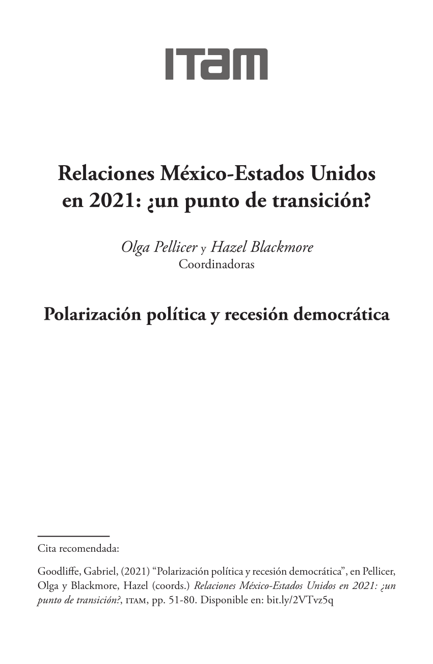 Pdf Polarización Política Y Recesión Democrática En Estados Unidos 