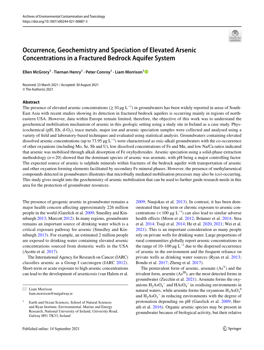 Arsenic in Latin America: A critical overview on the geochemistry