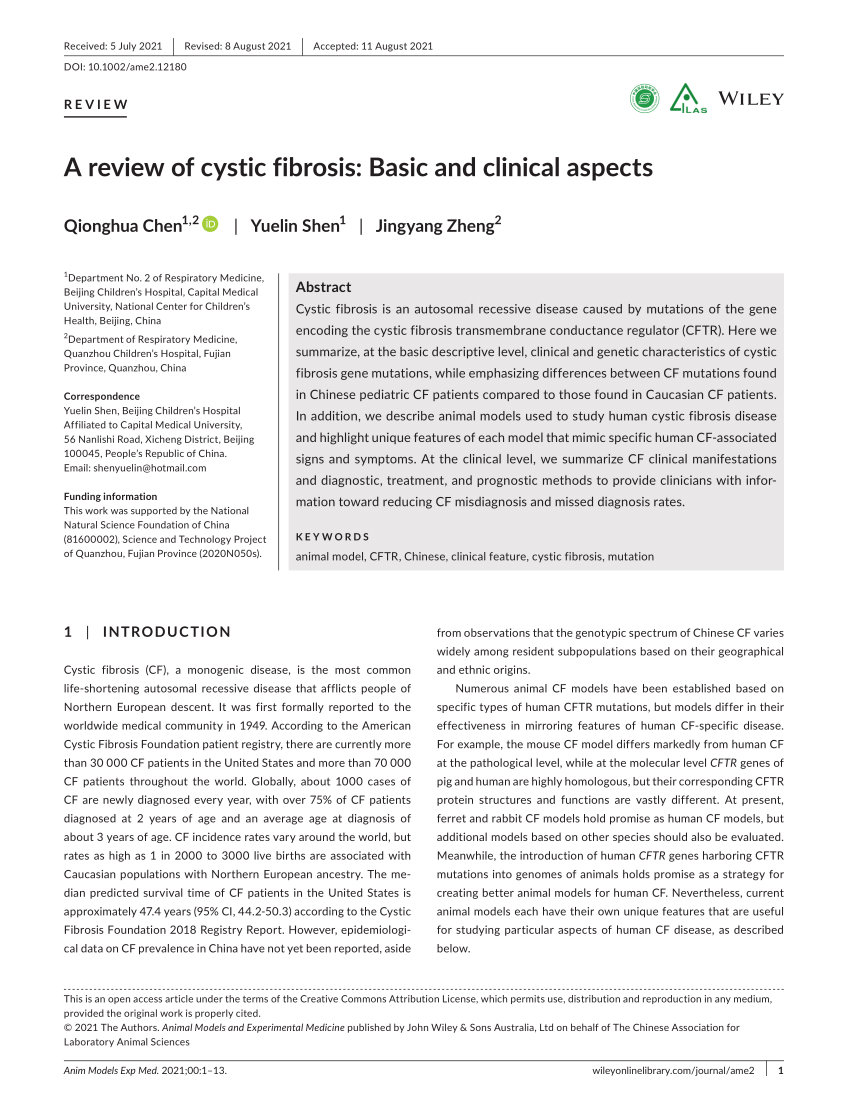 cystic fibrosis research paper introduction