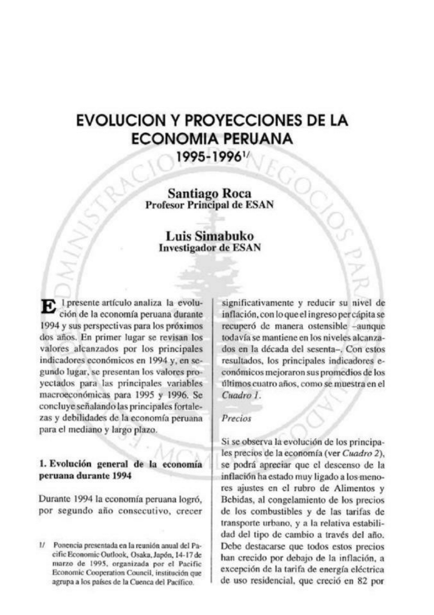 Pdf Evolucion Y Proyectos De La Economia Peruana 3665