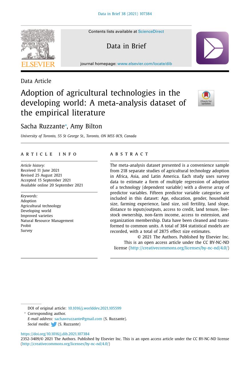 literature review agricultural technology adoption