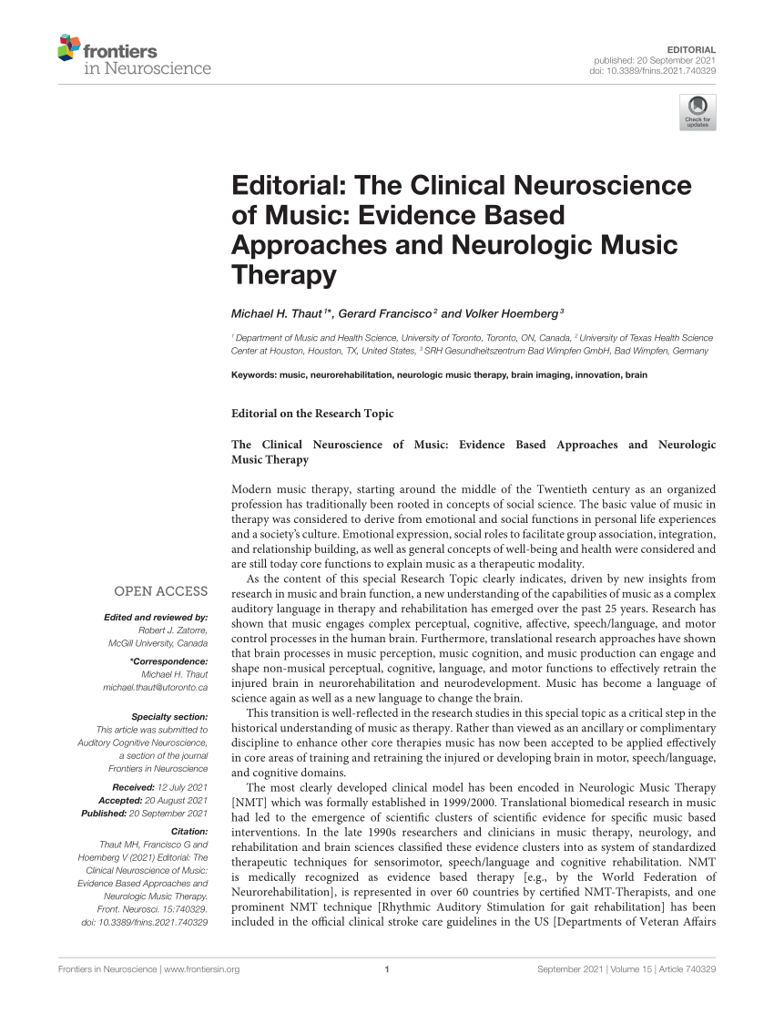 research papers on neuroscience of music