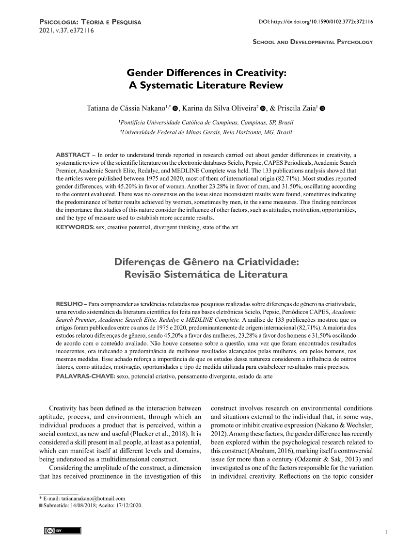 literature review gender difference