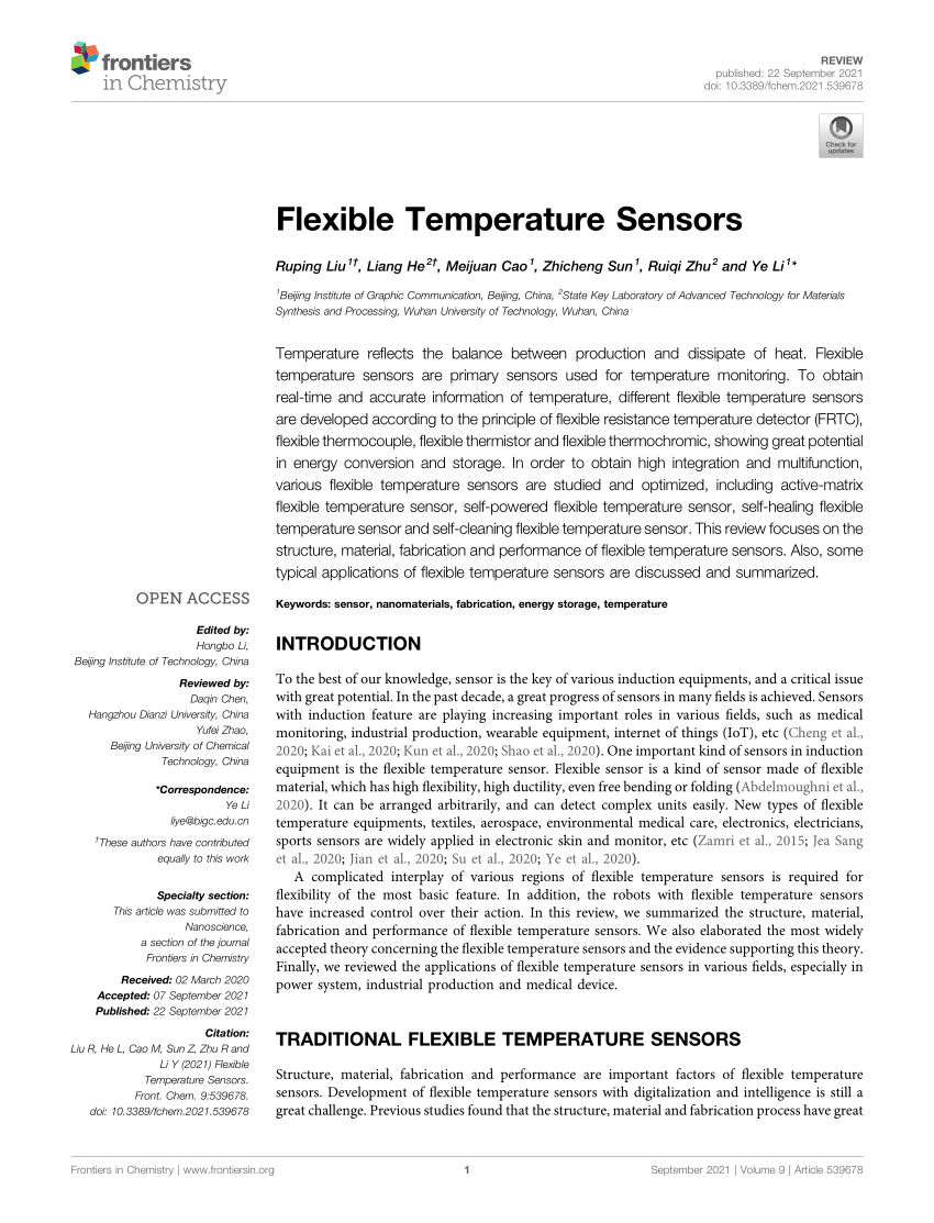 literature review on temperature sensor
