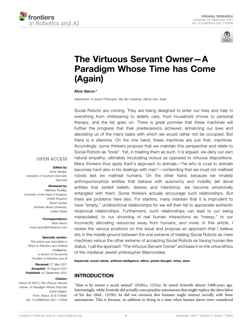 PDF) The Virtuous Servant Owner—A Paradigm Whose Time has Come (Again)
