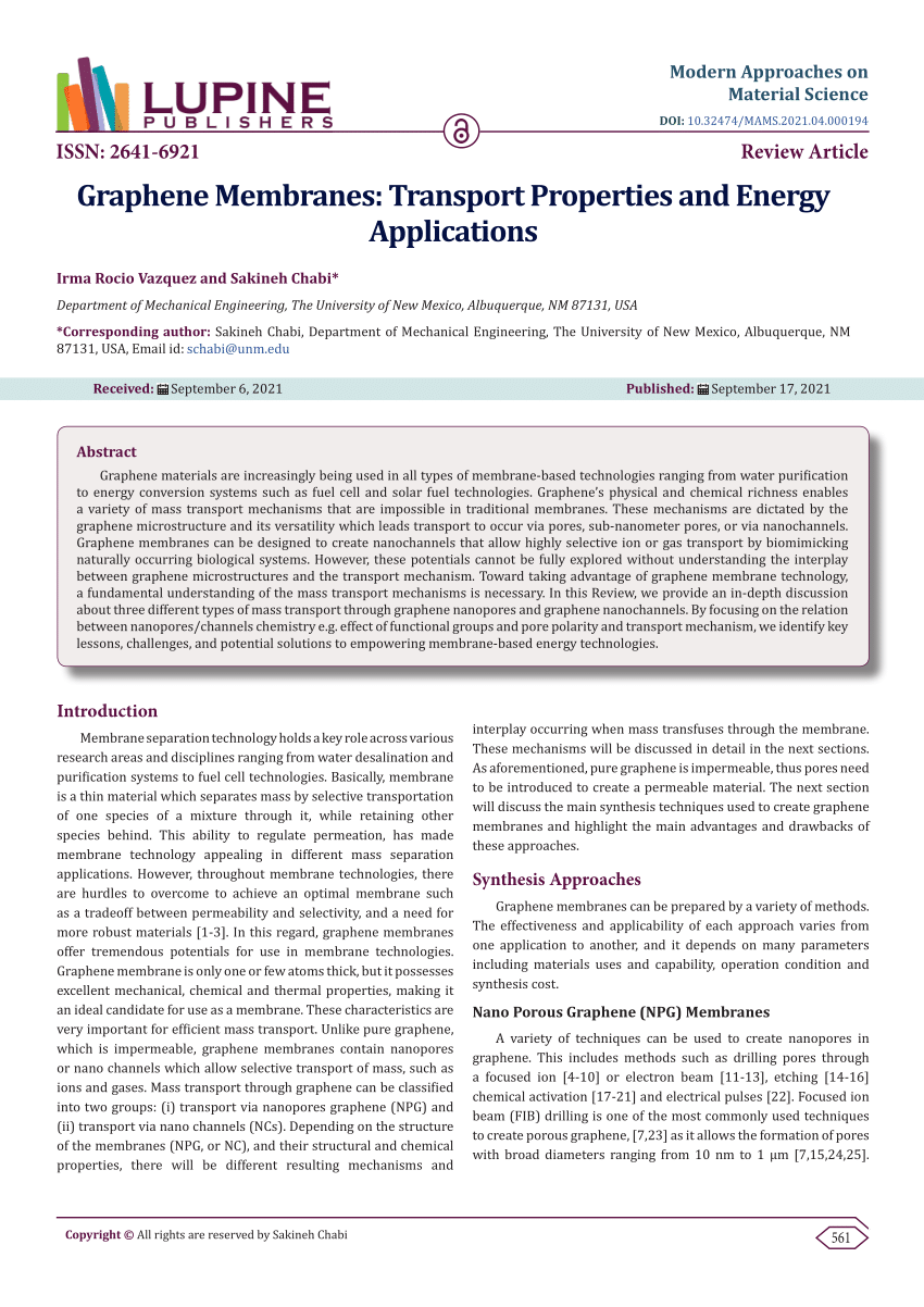 graphene membranes thesis