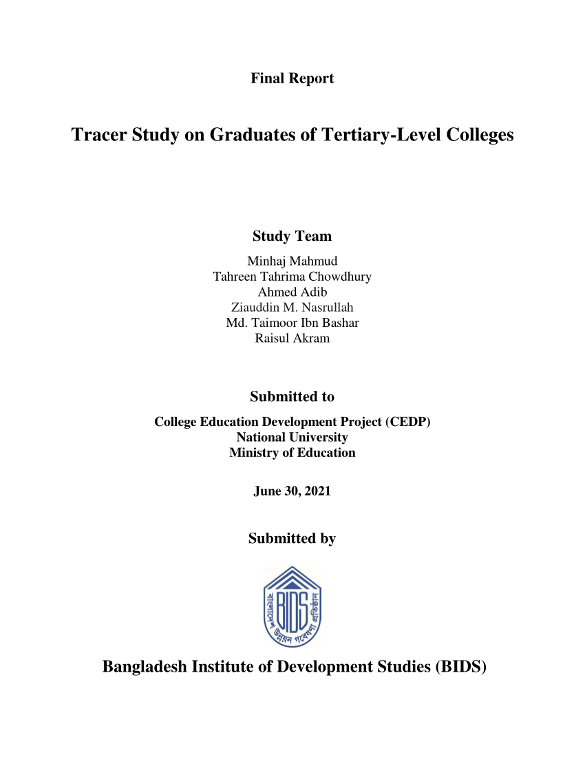 tracer study of graduates thesis