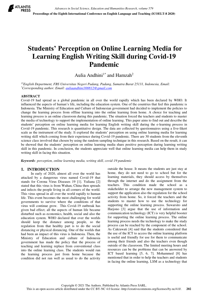 students' perception on online learning research paper