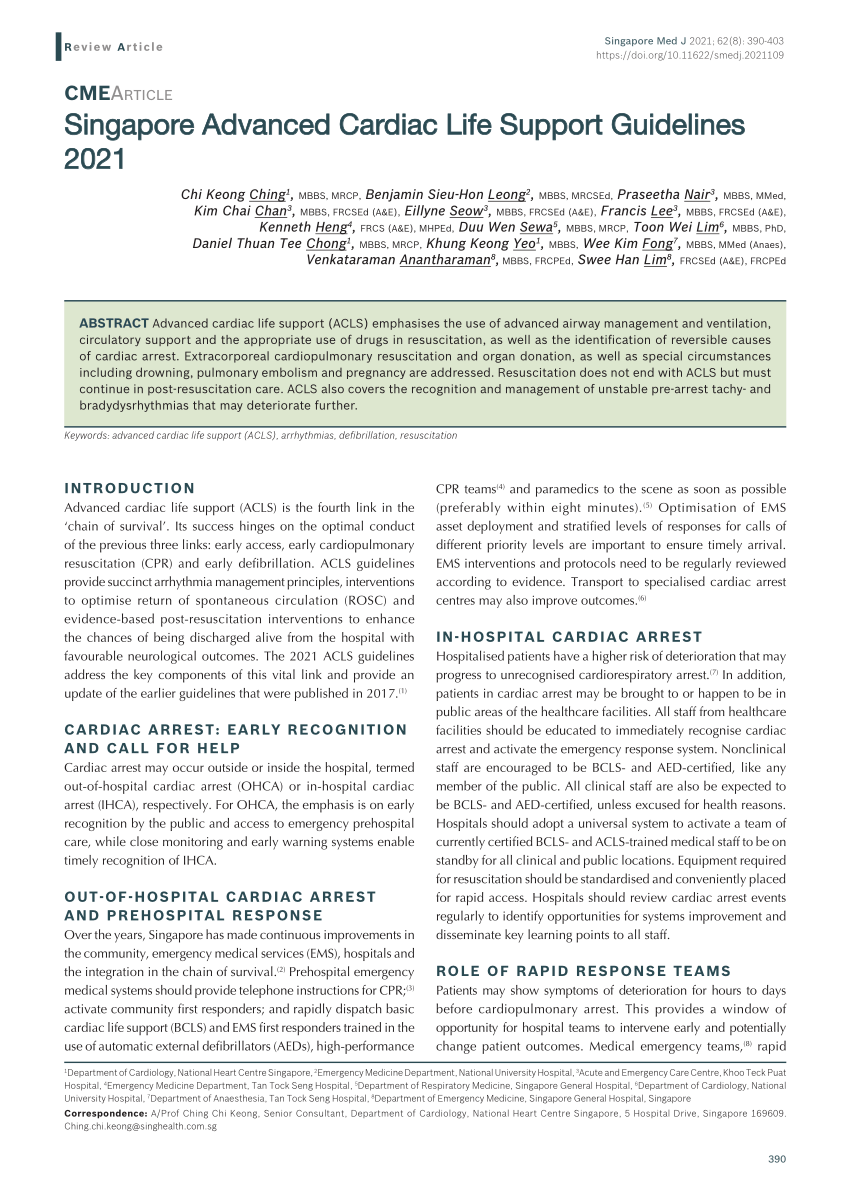 PDF) Singapore Advanced Cardiac Life Support Guidelines 2021