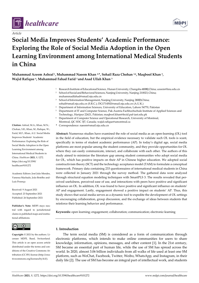research title about social media and academic performance