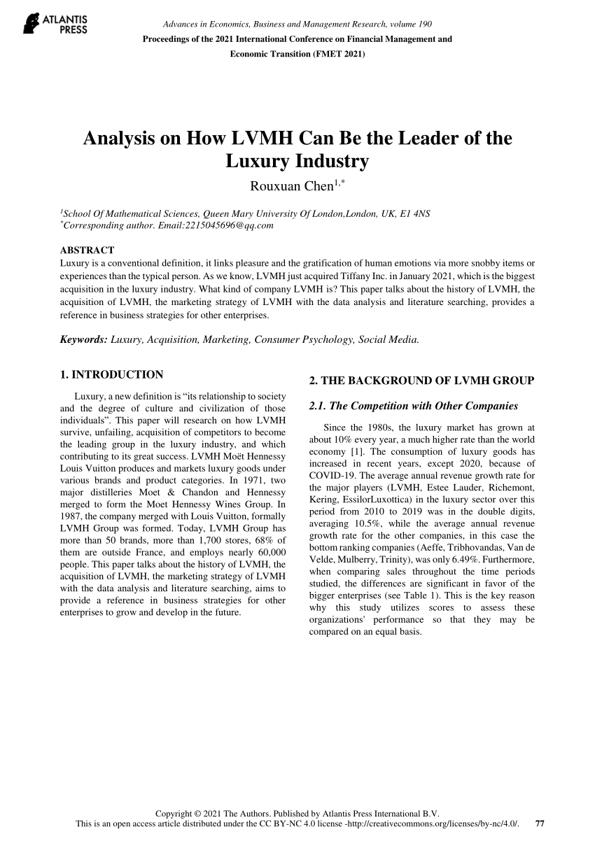 Market analysis of LVMH